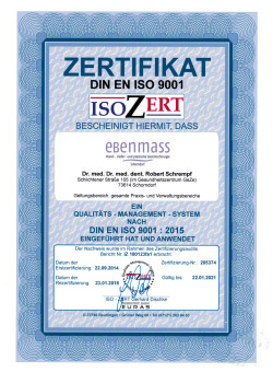 Ebenmass-Zertifikat